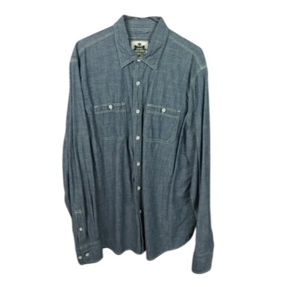 Express Mens Chambray Denim Long Sleeve Shirt Large - Picture 1 of 4